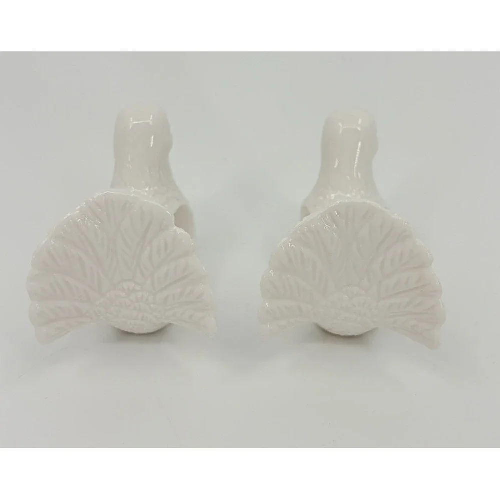 Vintage Shafford Design Dove Napkin Rings Set of 4 White Porcelain
